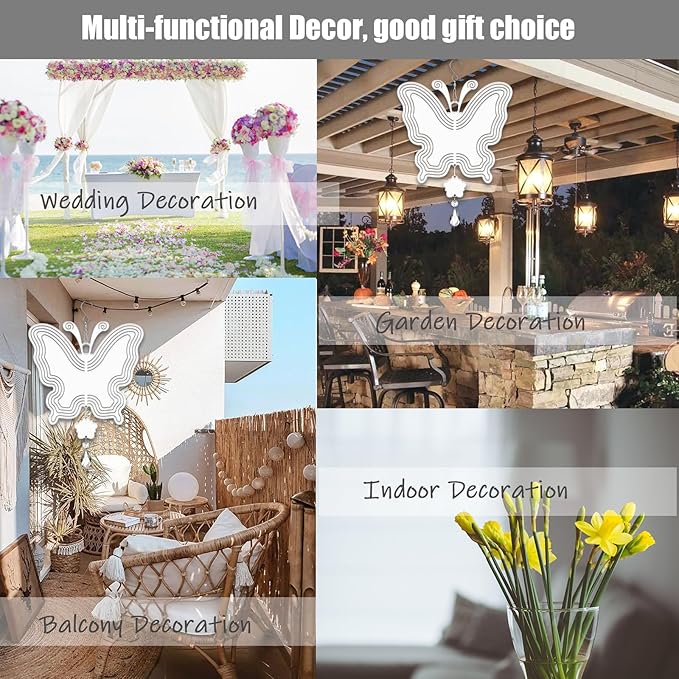 4Pack 8inch Sublimation Wind Spinner Blanks 3D Aluminum Metal Wind Sculpture Kinetic Spinners for Yard and Garden Indoor Art Ornaments Hanging Decoration (New Butterfly)