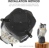 Ruolan Plastic Owl,Brid Owl with Flashing Eyes&Frightening Sound for Garden Yard Outdoor