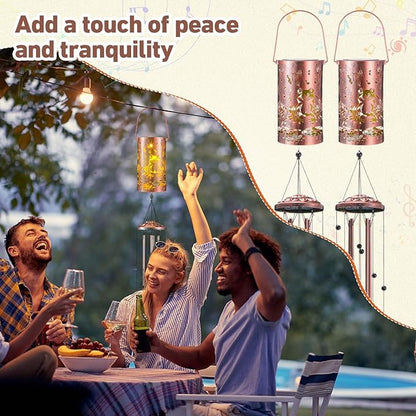Retisee Frog Design Solar Wind Chimes Outdoor Metal Frog Gifts Solar Light Windchimes Outside Indoors Christmas Decoration Birthday Gift for Home Lawn Porch Patio Garden Yard