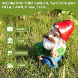 Garden Gnome Statue Outdoor Decor, Middle Finger Gnome Figurine Decorations Gnome Statue for Lawn Yard Balcony Porch Patio