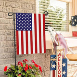 URSKYTOUS 2Pcs American Garden Flags Small American Flags Double Sided 12×18 Inch Weatherproof Patriotic USA Garden Flag Outside Thick Burlap Stars and Stripes Flag for Outdoor Yard Patio Lawn Decor