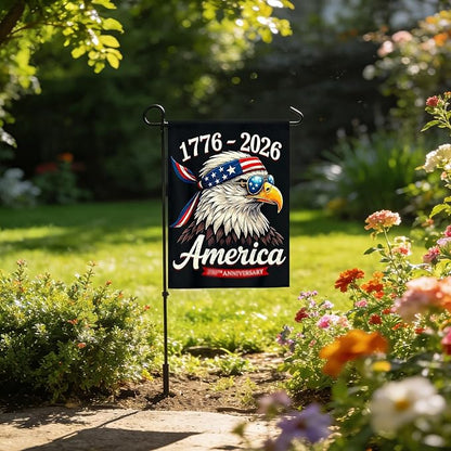 250th Anniversary Garden Flag 1776-2026, 4th of July Garden Flag for Outside, America Garden Decoration, Patriotic Eagle Banner, 12 x 18 Inch Double Sided Yard Flags for Independence Day Decorations
