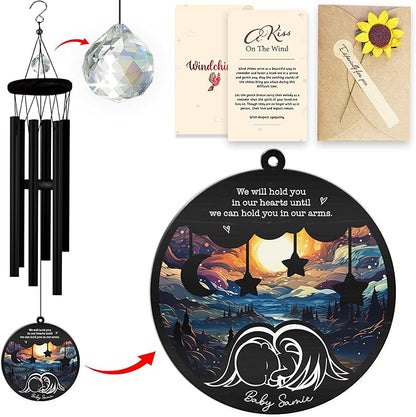 Sympathy Wind Chimes with Suncatcher Baby in Heaven Ornament Memorial Gifts for Passed Away Boy Girl Bereavement Keepsake for Miscarriage Infant Loss Mothers Friend Colleague Daily Healing in Memory