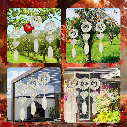 Stainless Steel Wind Spinner,3D Silver Indoor Outdoor Garden Decoration Crafts Ornaments,Metal Wind Chimes for Outside Decor,Decorations to Scare Away Yard Birds (Fairy)