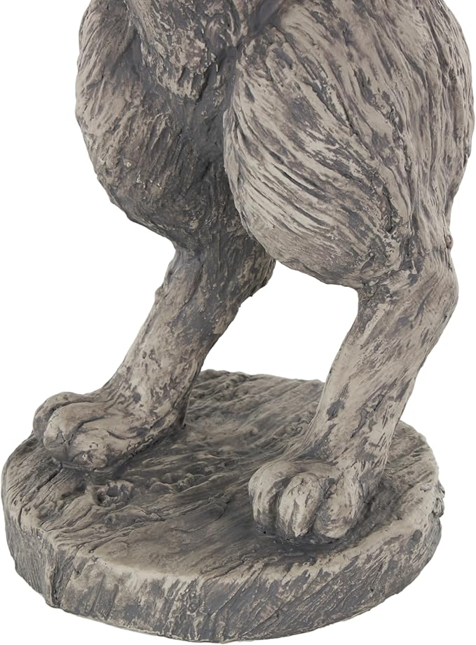 Deco 79 Polystone Rabbit Textured Sculpture with Telescope, 8" x 12" x 22", Gray