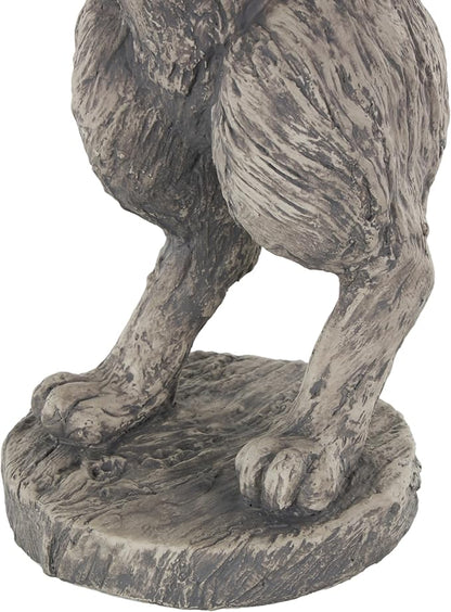 Deco 79 Polystone Rabbit Textured Sculpture with Telescope, 8" x 12" x 22", Gray