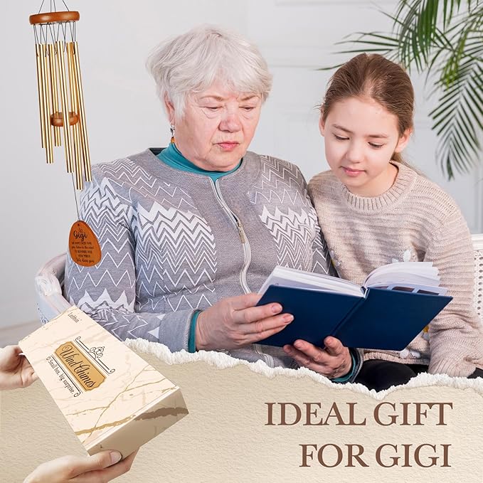Leebbsin Gifts for Gigi, Gigi Wind Chime, Mother's Day Best Gifts for Gigi, Birthday Gift from Grandchildren, Gift Ideas for Mothers Day, Thanksgiving, Christmas