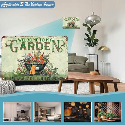 Vintage Gardening Metal Sign Gardening Wall Decor Gardening Gift for Friend Backyard Oasis Bar Outdoor Party 8 x 12 Inch