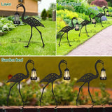 nawaza Flamingo Metal Garden Stakes Decorative 2Pack,Solar Lights Outdoor Garden Decor Stake,Birthday Gifts for Mom Women,Decorative Metal Housewarming Ornament for Lawn Patio Yard Pathway Black.