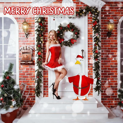 8 Set Holiday Porch Goose Outfits Summer 4th of July Fall Halloween Christmas Valentine's Day St. Patrick Easter All Seasons Theme Goose Costume for 23" Goose Patio Yard Decor