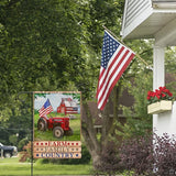 Furiaz Farm Family Country Barn Tractor July 4th American Patriotic Garden Flag, USA America Memorial Day Yard Decorative Home Outside Decoration, Spring Summer Farmhouse Outdoor Small Decor 12x18