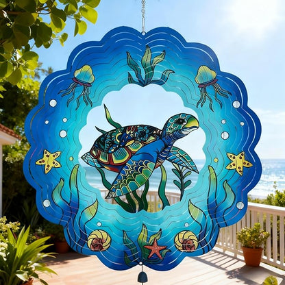 Colorful Wind Chimes Spinner Decorate Your Garden with This 12-inch Stainless Steel Wind Spinner Outdoor Clearance Metal 3D Hanging Decor Wind Sculptures for Lawn Yard Perfect Ornament Gift