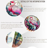 RIVEENY Flamingos Sun Catcher Stained Glass,8" Flamingos Gifts for Women,Stained Glass Window Hanging,Red Birds Sun Catchers for Windows, Hand Painted Glass for Birds Lover