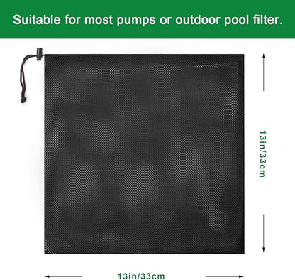 2 Pack 17.7" x 17.7" Pump Barrier Bag, Pond Pump Filter Bag, Black Media Bag Large Pump Mesh Bag for Outdoor Water Ponds Filters (2Pcs-17.7" x 17.7")