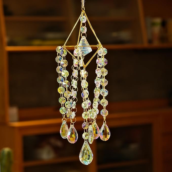 Crystal Wind Chime Light Catcher Suitable for Window Hanging Suitable for Home Indoor and Outdoor Garden Decoration Light Catcher (Small)
