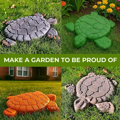 Turtle Stepping Stone Mold Garden Concrete Mold Cement Plastic ABS 2mm - Tortoise Mould for Cement - Paving DIY Turtle Garden Stone Path Form