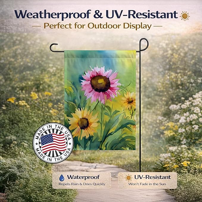 Caroline's Treasures Kentucky Goldenrod in Watercolor Garden Flag Mailbox Flag Decorative Yard Flag Banner Outside Patio Artwork Yard Flower Beds, Garden Size, Multicolor