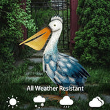Kircust Pelican Statues, Garden Outdoor Decor Yard Art, Coastal Ocean Metal Bird Sculpture Ornament for Backyard Porch Patio Pond Decorations