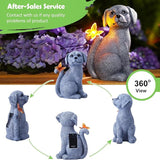 Nacome Solar Dog Outdoor Statues for Garden: Outside Decor with Butterfly Clearance for Yard Art Lawn Ornaments Patio Balcony Home House for Grandma Mom Women