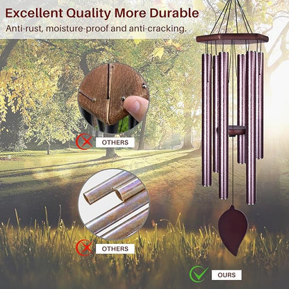 Sympathy Wind Chimes for Outside Deep Tone, Memorial Loss of a Loved, Large Wind Chimes with 6 Thicken Tubes & Hook, Outdoor Gifts Mother, Garden Decor