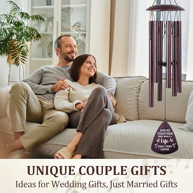Wedding Gifts for Couples 2026, 33.5 Inch Wind Chimes Wedding Shower Gift, Bridal Shower Gift, Newly Wed Gifts for the Couple Mr and Mrs, Gifts for Newlyweds Couple First Home Together