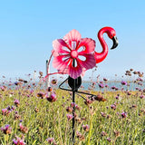 Solar Wind Spinner with Metal Sculpture Garden Stake Flamingo Decor Multi-Color LED Lights for Outdoor Yard Lawn & Garden Decoration