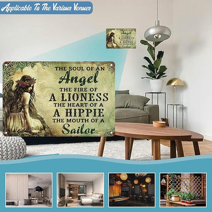 Vintage Hippie Metal Sign Funny Wall Art for Home Bar Cafe Garage Interior Decoration 8x12 inch