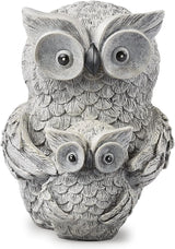 Roman Garden - Owl and Baby Statue, 8" H, Pudgy Pals Collection, Resin and Dolomite, Decorative, Garden Gift, Home Outdoor Decor, Durable, Long Lasting
