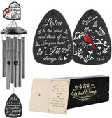 Memorial Gifts for Loss of Grandma, Wind Chimes for Outside, Sympathy Wind Chimes with Cardinal Plaque for Garden Patio Porch Decor, Bereavement Condolence Remembrance Gifts for Family