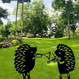 Metal Garden Stake Decor, Acrylic 2D Garden Decoration, Garden Accessories for Outdoor Indoor Yard Lawn Pot Plants (2PCS-Hedgehog)
