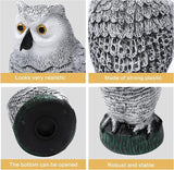 KKY 2 Packs Fake Plastic Owl Bird, Garden owl Statue,Can Repel Pigeons Away from The House, Garden, Pool. (3pc Black)
