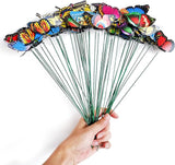 Tuxiaobu 24 Pcs Butterfly Garden Decor Stakes - Fake Butterfly Floral Picks Cake Party Butterflies Decorations for Indoor Outdoor Flower Pot Thanksgiving Christmas Whimsical Gifts