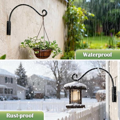 AJART Hanging Plant Hanger Outdoor: 2 Pieces Bird Feeder Wall Hooks - 16-Inch Heavy-Duty Plant Bracket Hook for Hanging Flower Baskets