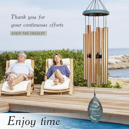 ASTARIN Personalized Happy Retirement Gift 2026, Produced in USA Retirement Wind Chimes for Women Men, 35" Large Deep Tone Wind Chime Retire Gifts for Teacher Co-Workers Boss Husband Friends Parents