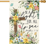 AVOIN colorlife Spring Floral House Flag 28x40 Inch Double Sided Outside, Eucalyptus Flowers Seasonal Cross Yard Outdoor Flag