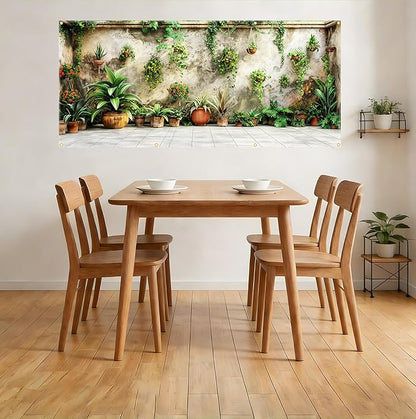Large Garage Door Cover 157.5x70.9in Garden Plant Garage Door Banner Outdoor Decorations with Grommets & Rope, Waterproof Garage Door Decorations for House Exterior Spring Patio Decor