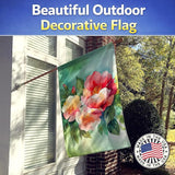 Caroline's Treasures Georgia Cherokee Rose in Watercolor House Flag Large Porch Sleeve Pole Decorative Outside Yard Banner Artwork Wall Hanging, Polyester, House Size, Multicolor