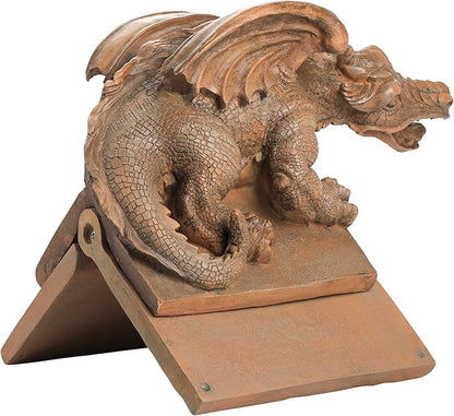 Design Toscano NG30667 Apex, the Winged Dragon Sculptural Roof Cresting,Terra Cotta