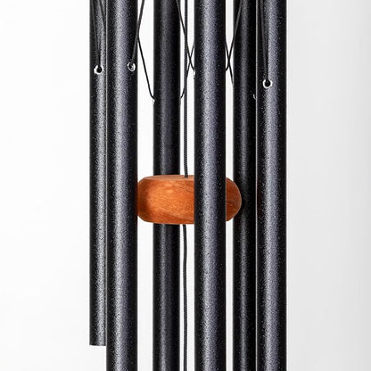 Festival 24-inch Redwood Wind Chime in Black by Wind River for Patio, Backyard, Garden, and Outdoor décor. Made in The USA