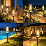 WdtPro 8 Pack Tall Solar Pathway Lights Outdoor, Bright Solar Powered Garden Lights Waterproof, Auto On/Off, Up to 15H Outdoor Lighting for Lawn Patio Walkway Driveway Path Yard Decor