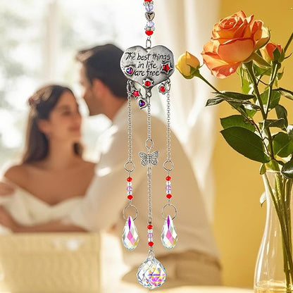 H&D HYALINE & DORA Garden Suncatchers Heart Shaped Crystal Suncatchers for Window Rainbow Maker Hanging Ornament Gift