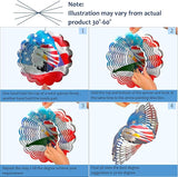3D Eagle Wind Spinner, America 250 Independence Anniversary Patriotic Decor, USA Flag Bald Eagle Design, 12In Metal Hanging Wind Sculpture for 4th of July, Memorial Day, National