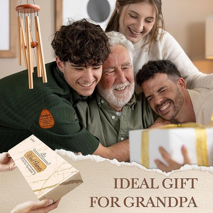 Gifts for Grandpa, Grandpa Wind Chimes, Best Gift for Grandpa, Birthday Gift for Grandfather from Granddaughter, Grandson, Grandpa Gifts Ideas for Father's Day Christmas -Large 36''