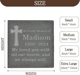 Personalized Memorial Stone Memorial Garden Stone - Sympathy Gifts for Loss of Dad, Mom or Loved One - Bereavement, Remembrance and Condolence Gift - Love You with All Our Hearts Square