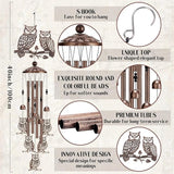 Wind Chimes for Outside - Owl Gifts for Women Mom Grandma Metal Windchimes with Greeting Card Indoor Outdoor Art Decor Garden Patio Lawn Hanging Decoration Christmas New Year Birthday Gift