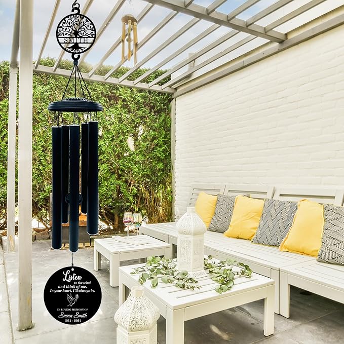 Personalized Memorial Wind Chime, in Memory of Wind Chime, Custom Sympathy Wind Chime Gift, Bereavement Gift