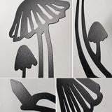 5PCS Metal Mushroom Yard Art - Garden Decorative Stake, Hollow Out Mushrooms Silhouette Statue Decor for Pathway, Floor, Garden, Lawn, Outdoor Decoration