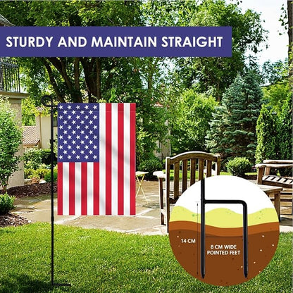 Garden Flag Stand, Thickened Pole Sturdy Straight Premium Metal Yard Flag Holder Weather-Proof Flagpole Seasonal Garden Flag, Christmas Garden Flag, Outdoor Decor Decoration