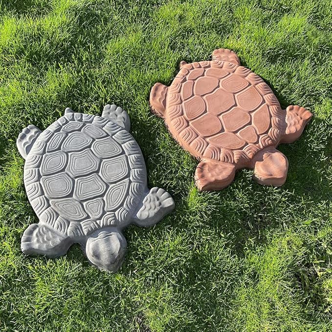 AUTUMN Turtle Stepping Stone Mold - Concrete Cement Mold for DIY Walkway Stepping Stones - Turtle Statue for Garden Decor