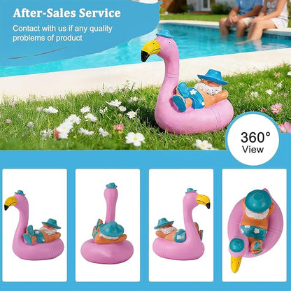 Teaeeno Pink Flamingo Figurines, Resin Bird Sculpture, Mini Flamingo Ornaments for Coastal Home Wedding Decor, Housewarming Flamingo Gifts for Lady, Tropical Holiday Decor on Desk